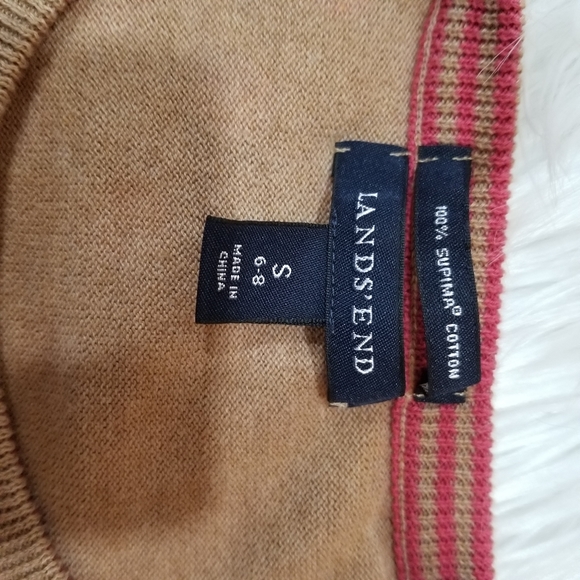 LANDS' END Cardigan Color Tan With Pink, SIZE S.. - Picture 15 of 15
